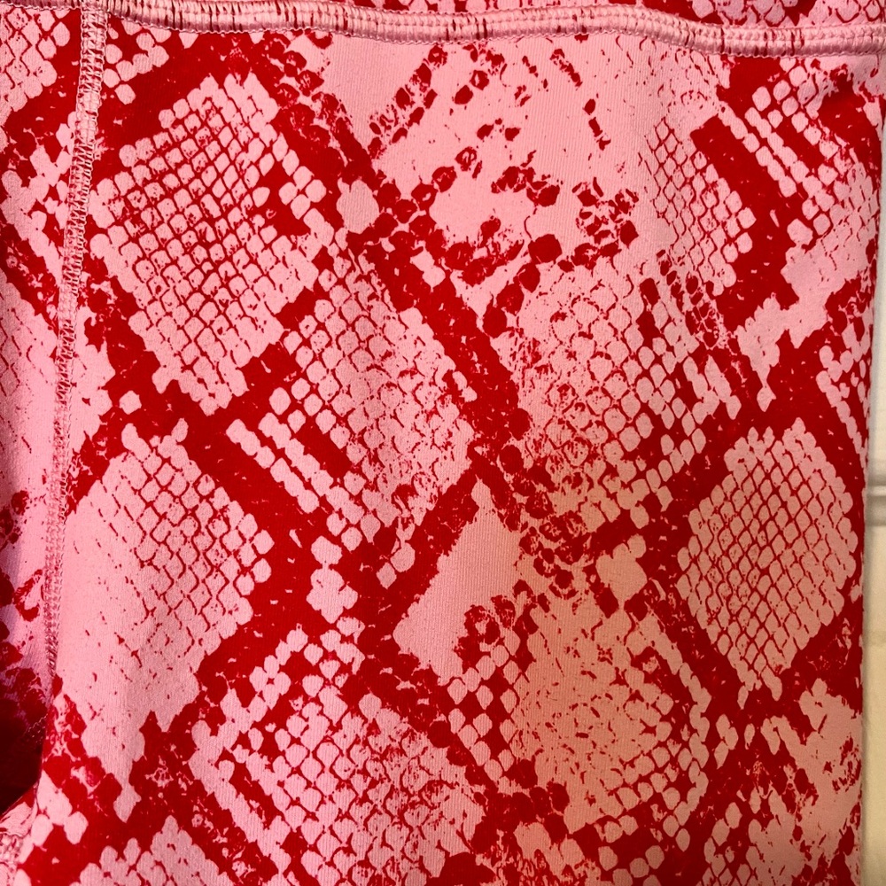 Red and Pink Snake Print Leggings Fabletics